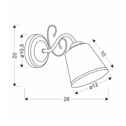 Nástenné svietidlo LOSANNA 1xE14/40W/230V mosadz