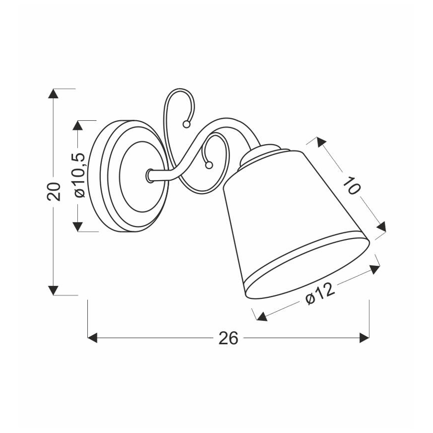 Nástenné svietidlo LOSANNA 1xE14/40W/230V mosadz