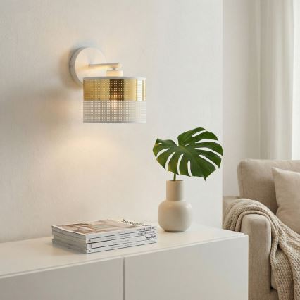 Nástenné svietidlo LUX 1xE27/15W/230V biela/zlatá