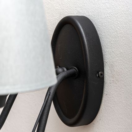 Nástenné svietidlo MALBO 2xE27/15W/230V sivá/čierna