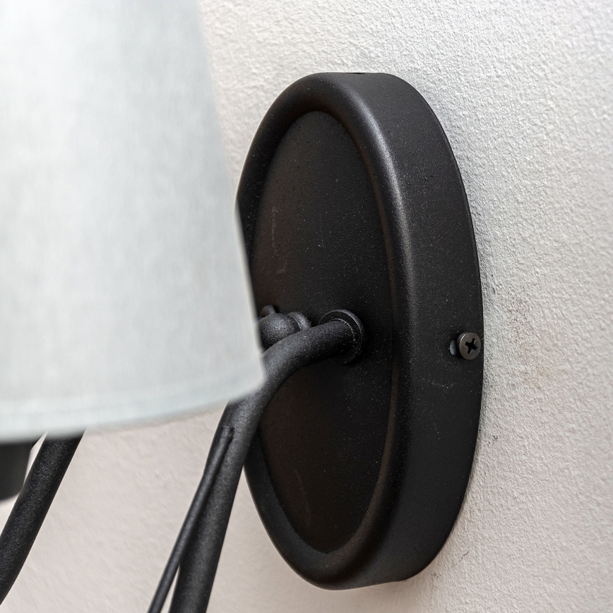 Nástenné svietidlo MALBO 2xE27/15W/230V sivá/čierna