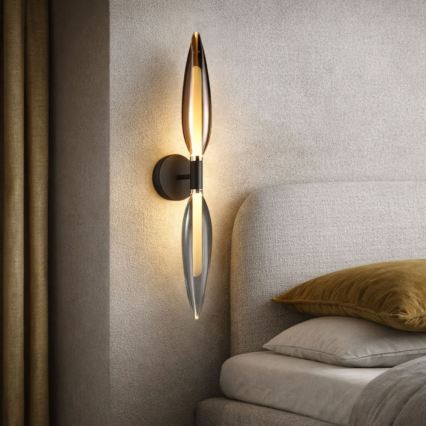 Nástenné svietidlo NORDIC 2xG9/5W/230V čierny chróm/medená