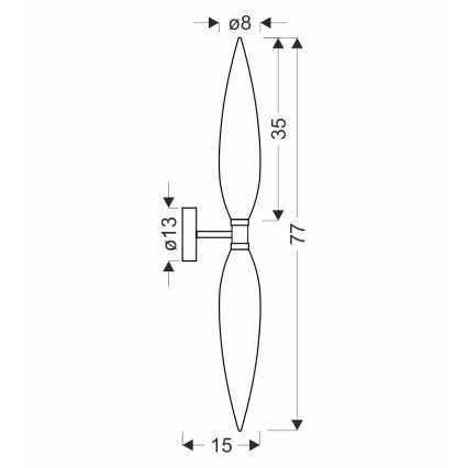 Nástenné svietidlo NORDIC 2xG9/5W/230V čierny chróm/medená