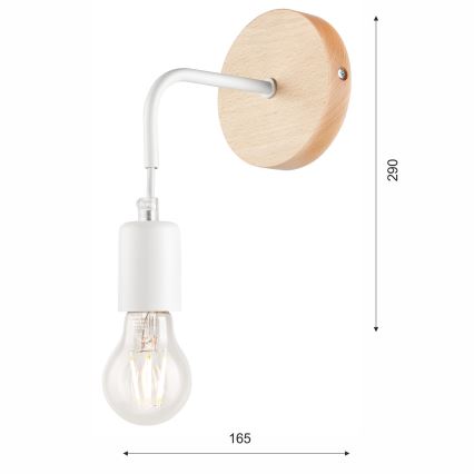 Nástenné svietidlo ORAZIO 1xE27/60W/230V buk - FSC certifikované