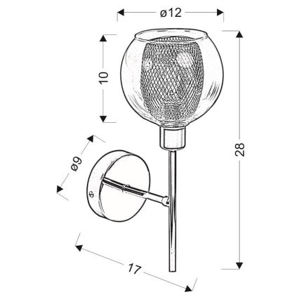 Nástenné svietidlo OZZO 1xE14/40W/230V