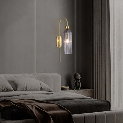 Nástenné svietidlo PIEGA 1xE14/40W/230V mosadz/dymová čierna