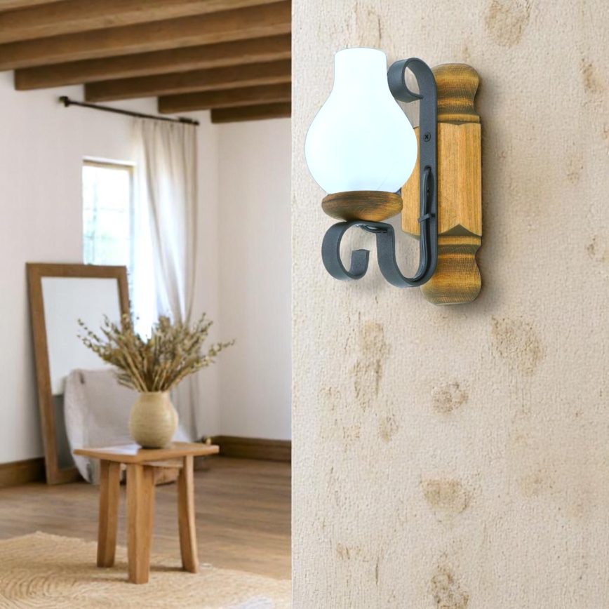 Nástenné svietidlo RUSTIC 1xE14/40W/230V buk