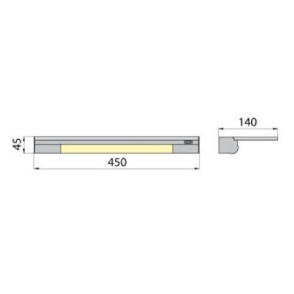 Nástenné svietidlo s poličkou APERA T5 G5/8W/230V 45 cm