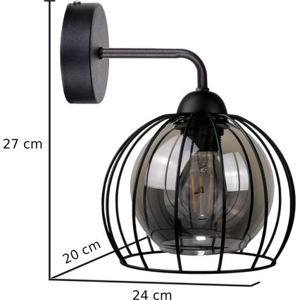 Nástenné svietidlo SOLO BLACK 1xE27/60W/230V