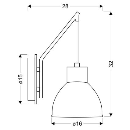 Nástenné svietidlo VARIO 1xE27/60W/230V breza