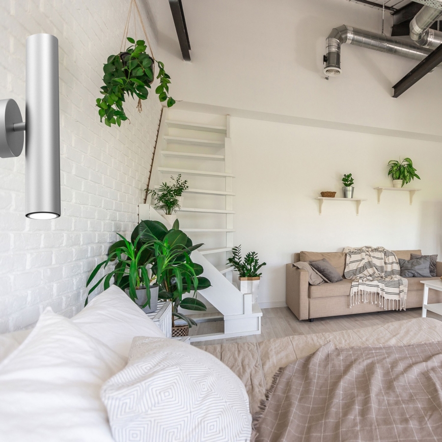 Nástenné svietidlo WALL 2xGU10/8W/230V strieborná