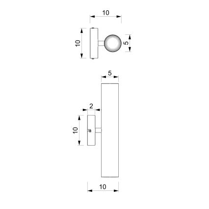 Nástenné svietidlo WALL 2xGU10/8W/230V strieborná