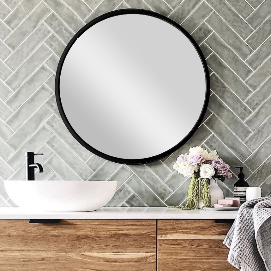 Nástenné zrkadlo AYNA 60 cm čierna