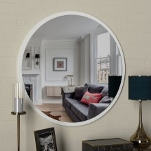 Nástenné zrkadlo GLOB pr. 59 cm biela