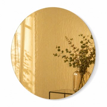 Nástenné zrkadlo HOUSEVITAMIN, priemer 30 cm, zlaté