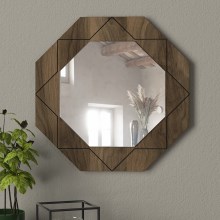 Nástenné zrkadlo PABLO 45x45 cm hnedá