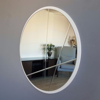 Nástenné zrkadlo pr. 60 cm strieborná