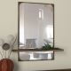 Nástenné zrkadlo s policou EKOL 70x45 cm hnedá