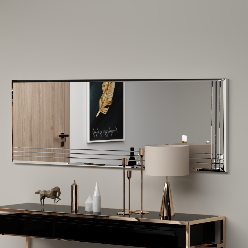 Nástenné zrkadlo TRIO 120x40 cm lesklý chróm