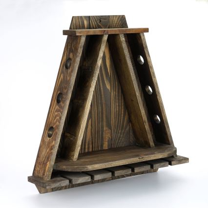 Nástenný držiak na víno RAF 58x57 cm smrek hnedá