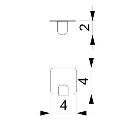 Nástenný háčik 4x4 cm čierna