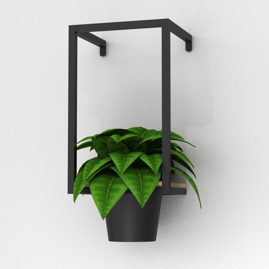 Nástenný kvetináč 38x18 cm čierna