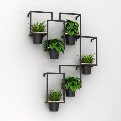 Nástenný kvetináč 38x18 cm čierna