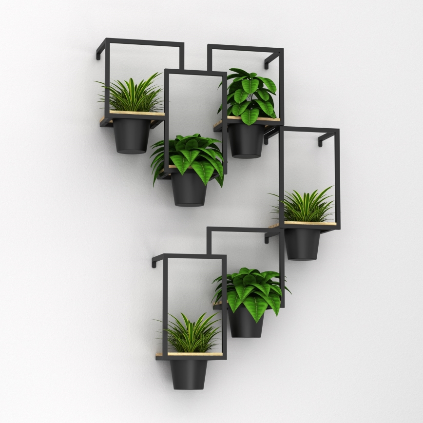 Nástenný kvetináč 38x18 cm čierna