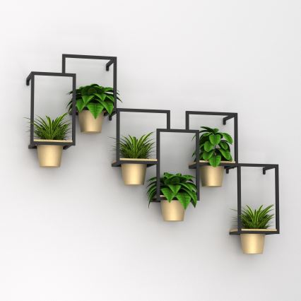 Nástenný kvetináč 38x18 cm zlatá