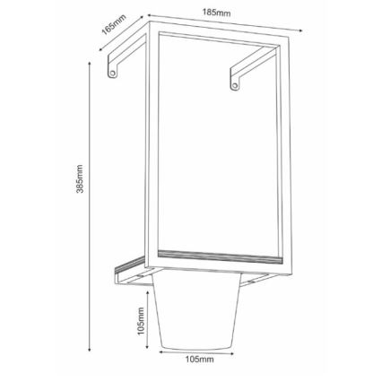 Nástenný kvetináč 38x18 cm zlatá