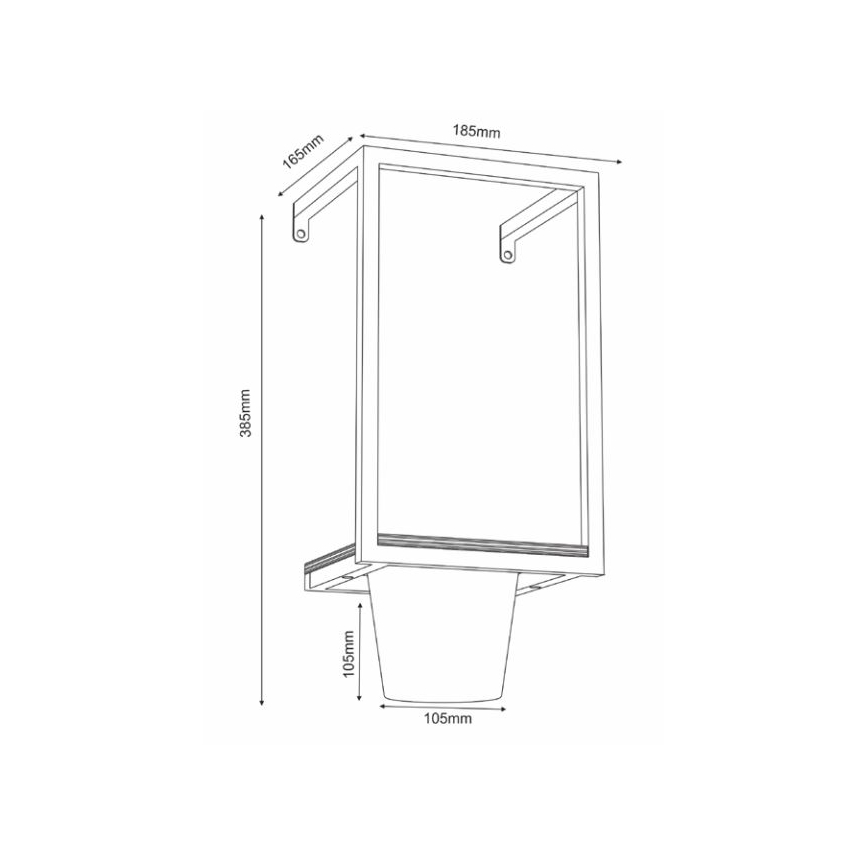 Nástenný kvetináč 38x18 cm zlatá