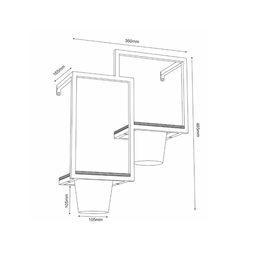 Nástenný kvetináč 46x36cm zlatá