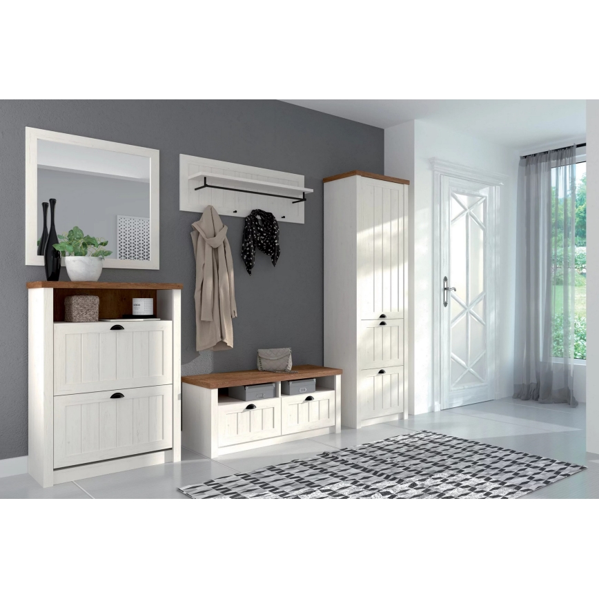 Nástenný vešiak LEMAS 40x109 cm biela
