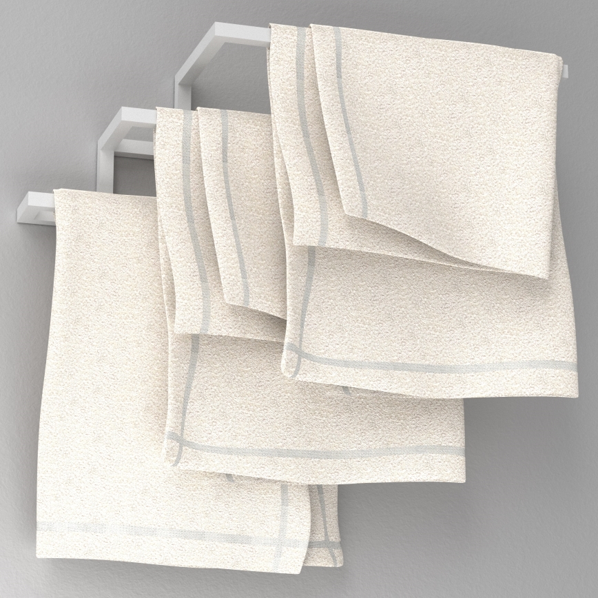 Nástenný vešiak na uteráky 19x58 cm biela