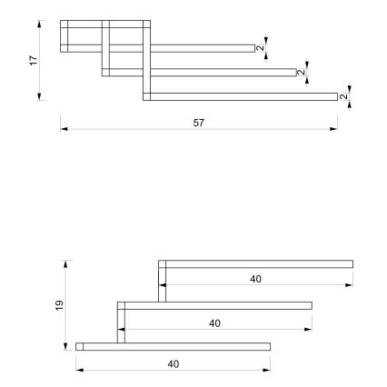 Nástenný vešiak na uteráky 19x58 cm biela