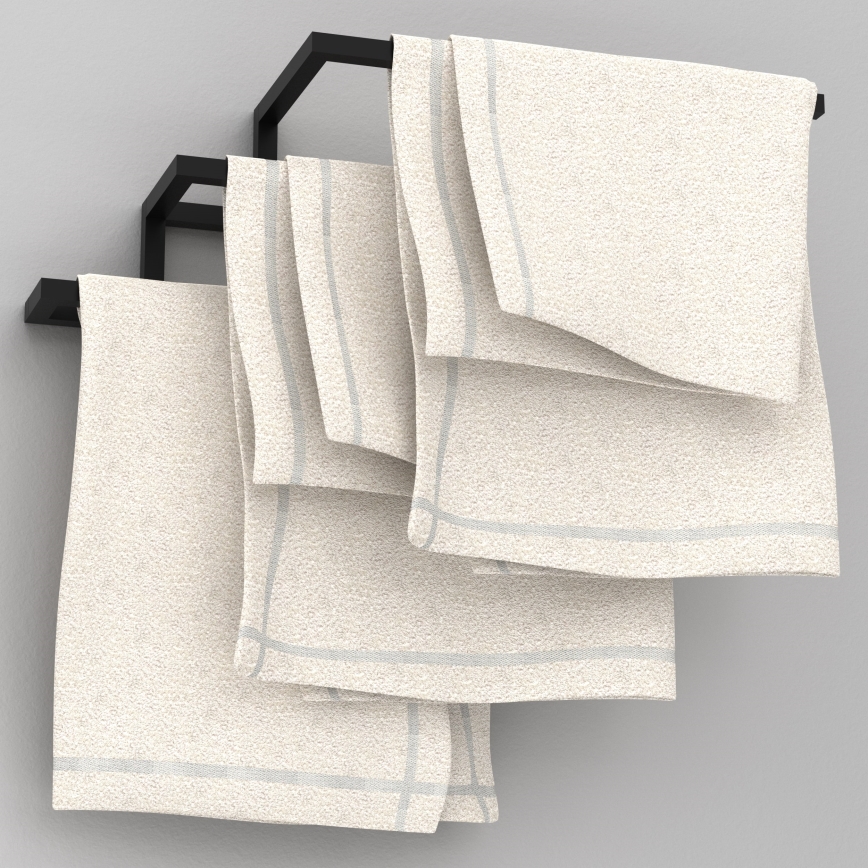 Nástenný vešiak na uteráky 19x58 cm čierna