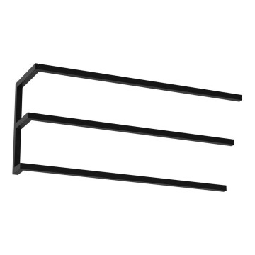 Nástenný vešiak na uteráky 25x60 cm čierna