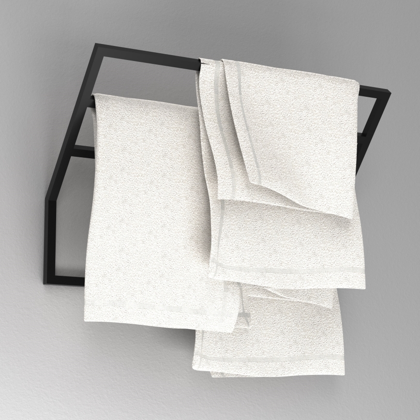 Nástenný vešiak na uteráky 37x60 cm čierna