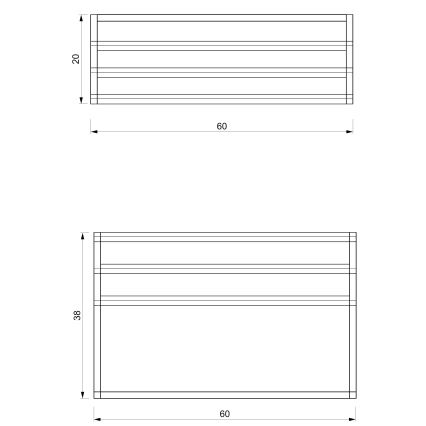 Nástenný vešiak na uteráky 37x60 cm čierna
