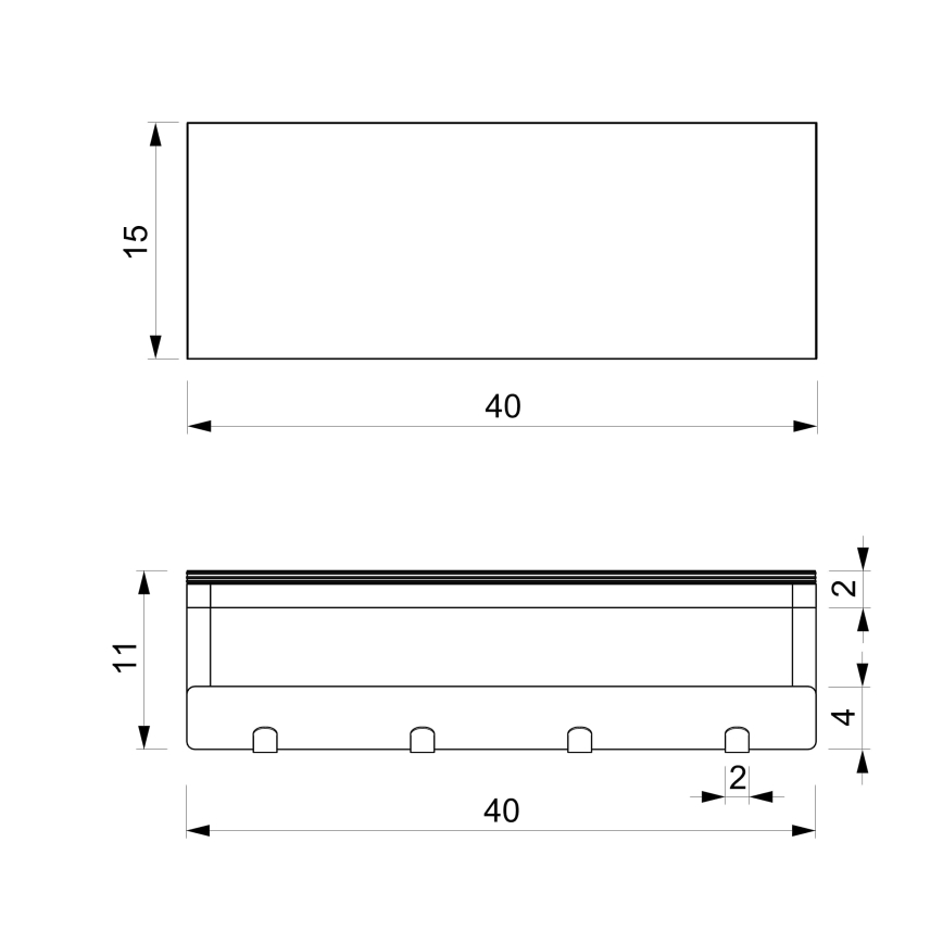 Nástenný vešiak na uteráky s poličkou 10x40 cm biela