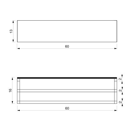 Nástenný vešiak na uteráky s poličkou 14x60 cm biela