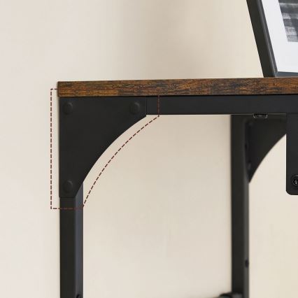 Nástenný vešiak s poličkou NATE hnedá/čierna