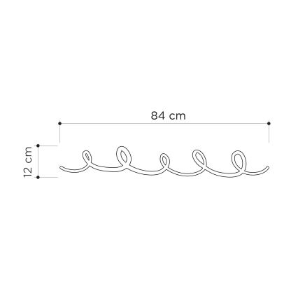 Nástenný vešiak SING 84x12 cm čierna