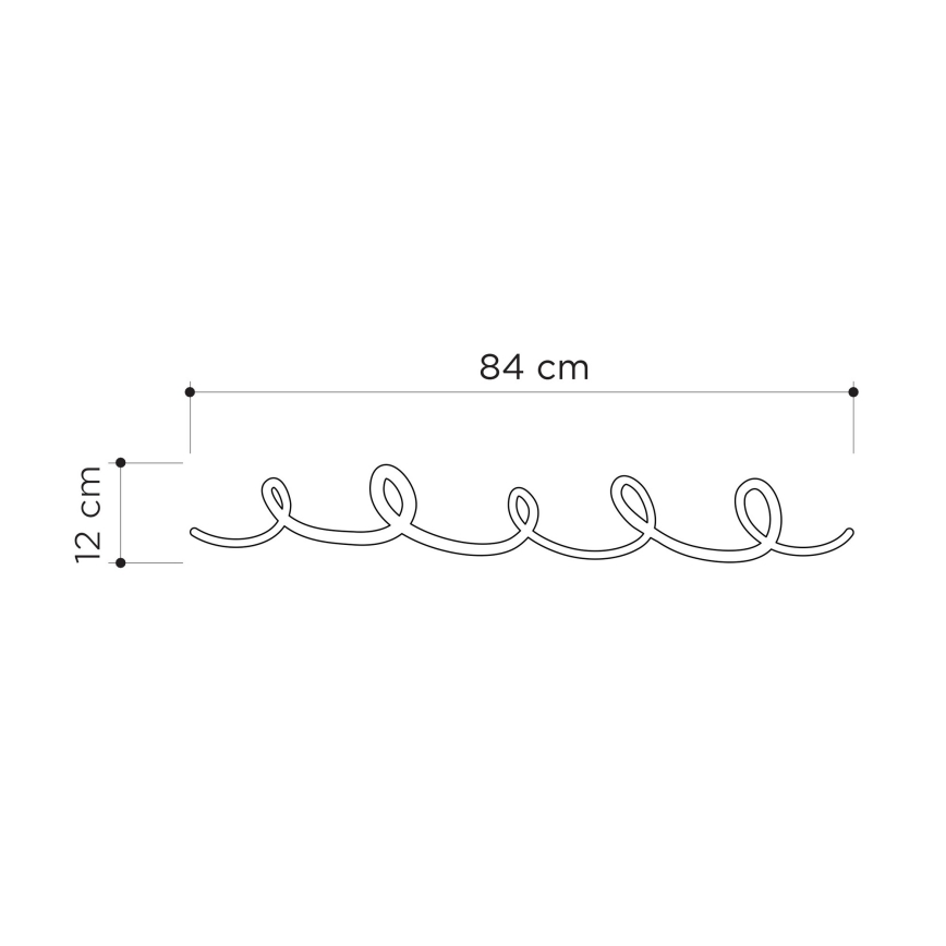 Nástenný vešiak SING 84x12 cm čierna