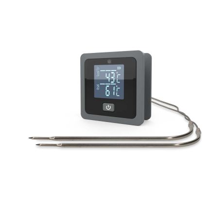 Inteligentný digitálny teplomer na mäso SmartLife s LCD displejom, rozsah 0–300 °C, napájanie 2× AAA