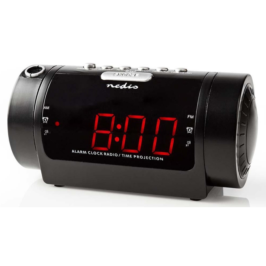 Rádiobudík s LED displejom a projektorom 230V