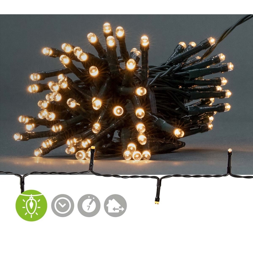 LED Vianočný vonkajší reťaz 48xLED/7 funkcií/3xAA 4,1m IP44 teplá biela