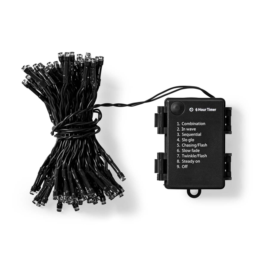 LED Vonkajší reťaz 96xLED/7 funkcií/3xAA 7,7m IP44 teplá biela