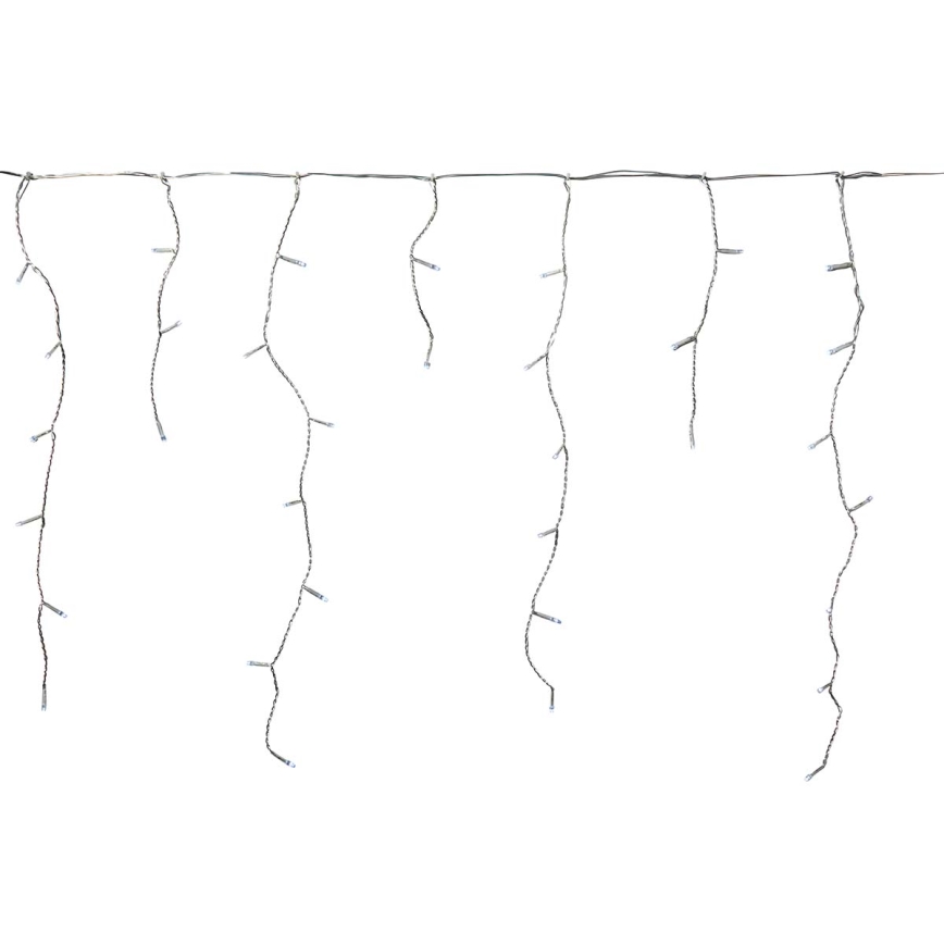 LED vonkajší záves, 180 LED, 7 funkcií, 10,9 m, IP44, studená biela