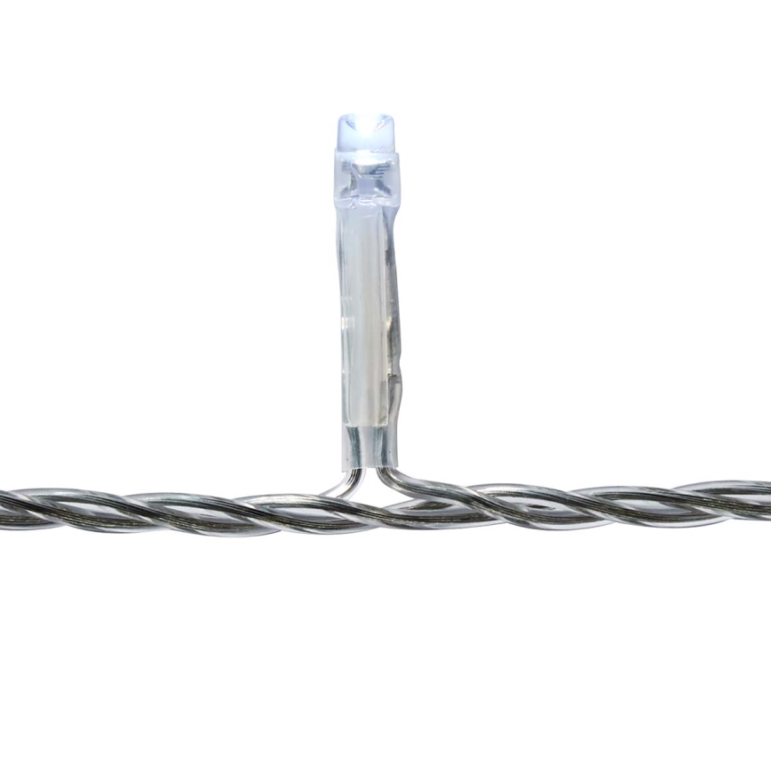 LED vonkajší záves, 180 LED, 7 funkcií, 10,9 m, IP44, studená biela